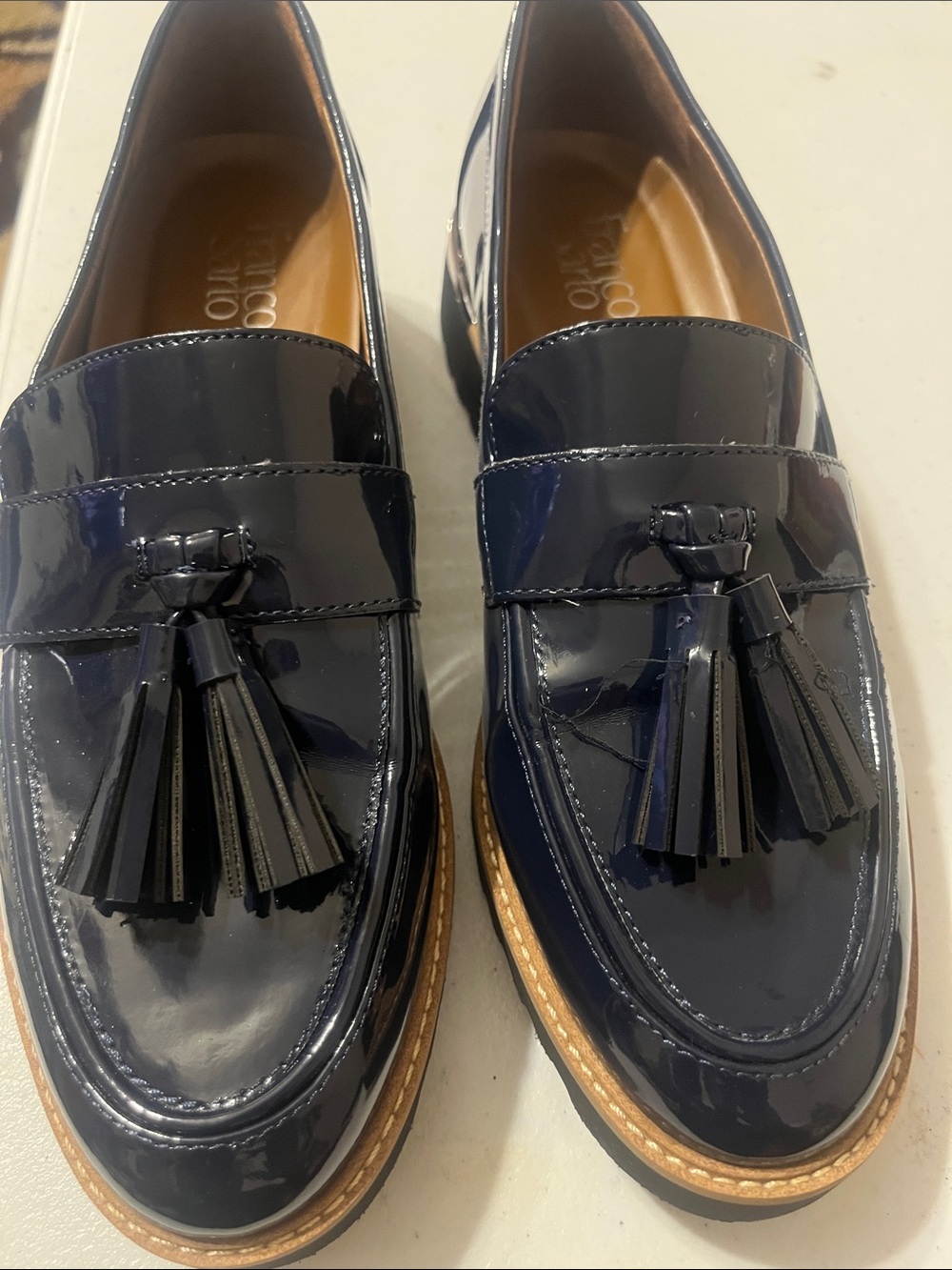 Franco Sarto Women Navy Blue Shoe Size 10 Like New